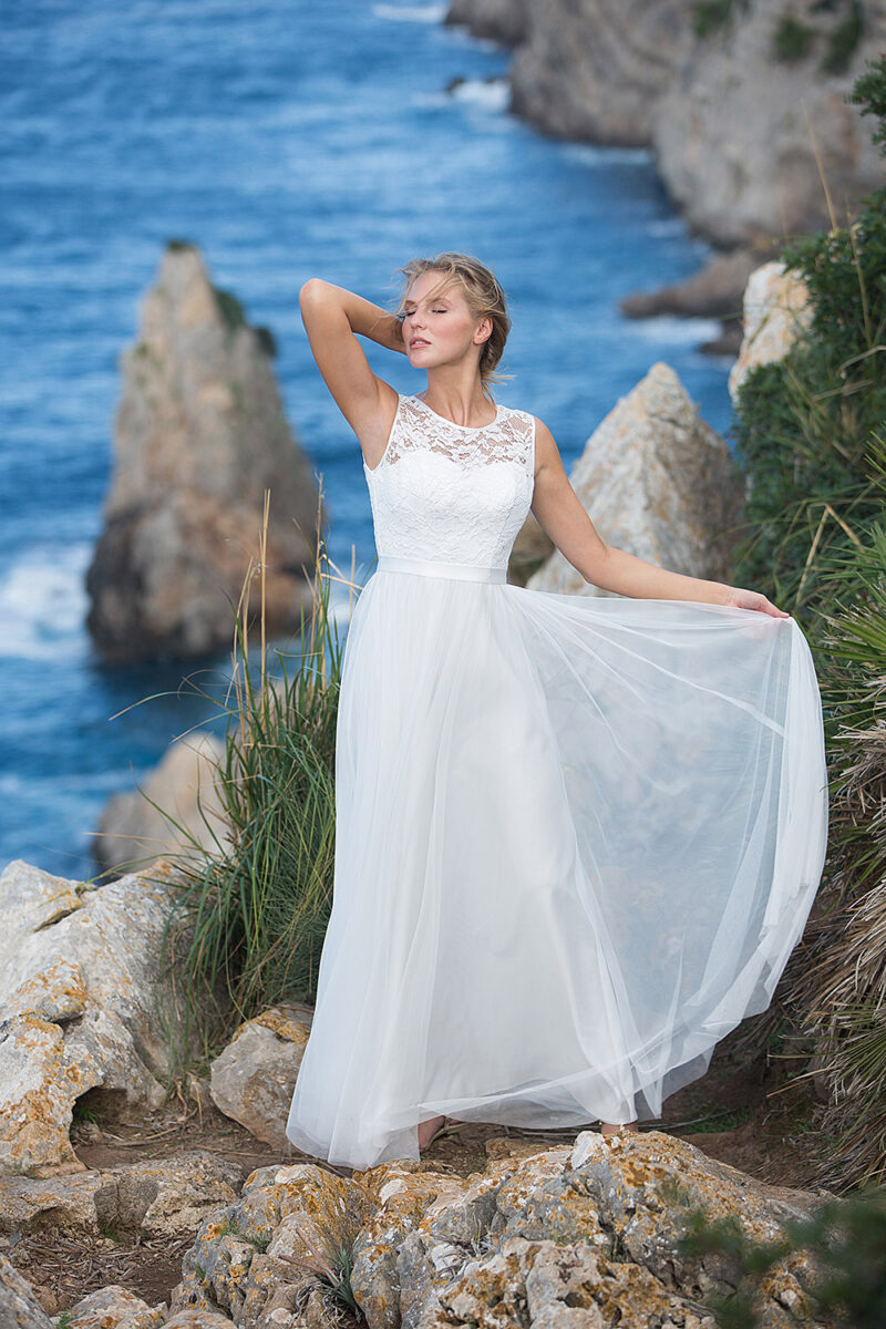 Langes Standesamtkleid 2019 A7155L 2 Fashion Queen GmbH