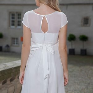 Kurzes knielanges Umstandskleid ivory Kollektion 2020 A7216 2 Fashion Queen GmbH