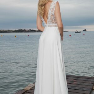 Langes Standesamtkleid Ivory Kollektion 2020 A7203 3 Fashion Queen GmbH