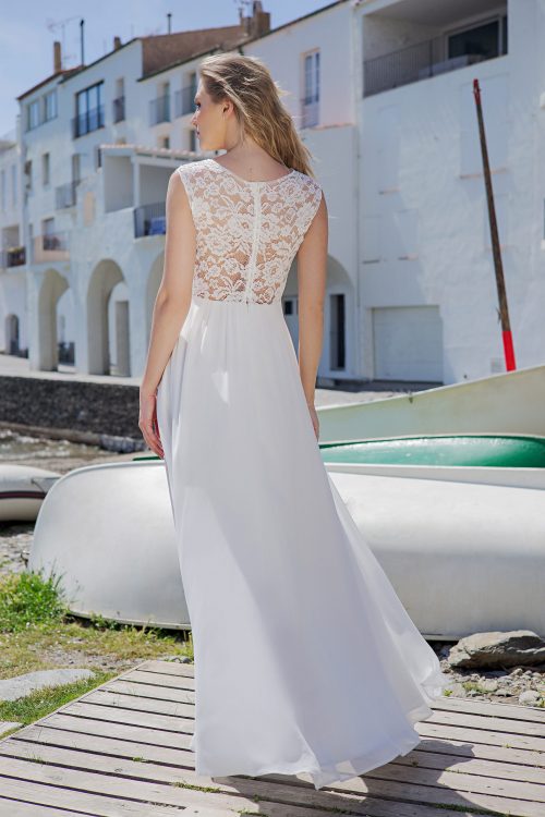 Langes Standesamtkleid Ivory Kollektion 2020 A7204 3 Fashion Queen GmbH