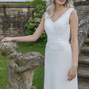 Langes Standesamtkleid Ivory Kollektion 2020 A7205 3 Fashion Queen GmbH