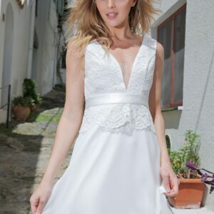 Langes Standesamtkleid Ivory Kollektion 2020 A7209 2 Fashion Queen GmbH