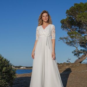 Langes Standesamtkleid Ivory Kollektion 2020 A7223 2 Fashion Queen GmbH